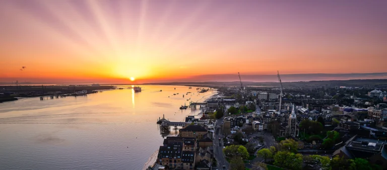 Robins Wharf, Gravesend: Engineered Concrete Delamination Repair for Marine Jetty Gravesend, Kent at Sunrise