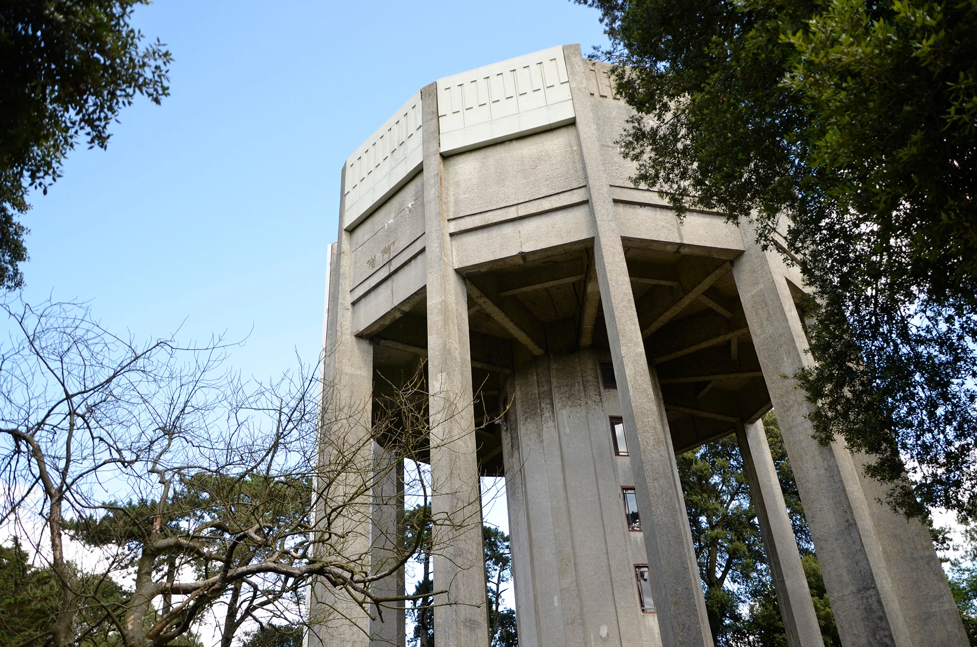 Concrete water tanks are used to store potable water.