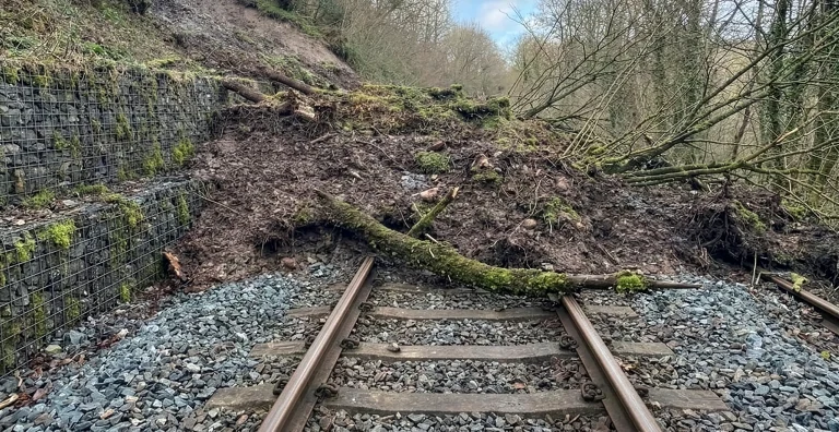 Embankment and Infrastructure Stabilisation A collapsed railway embankment in North Wales