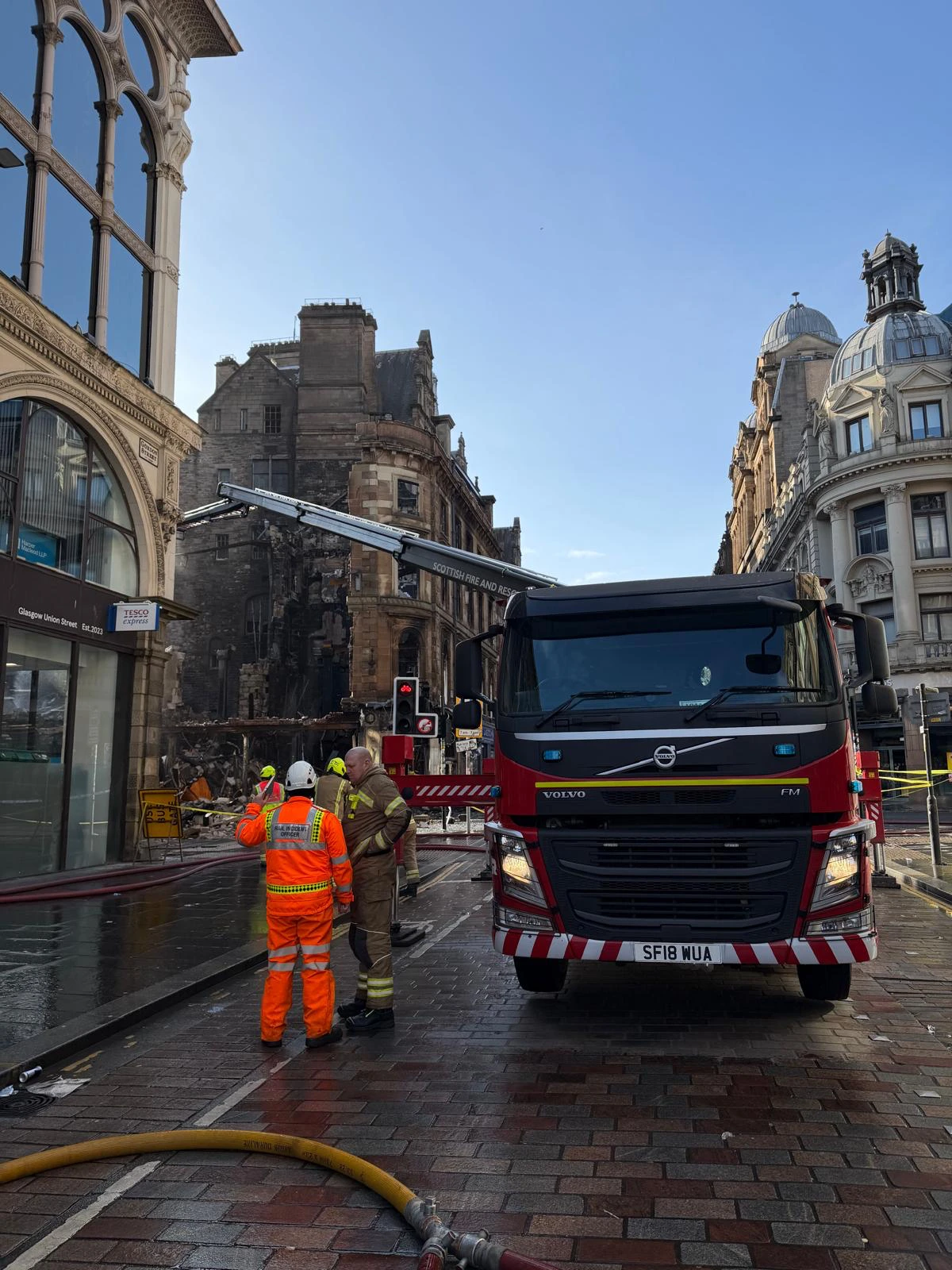 Fire Damage Recovery and Structural Diagnostics Before the engines have even left, fire damage structural diagnostics at Union Street, Glasgow (March 26th)