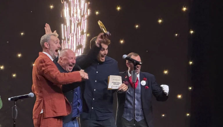 Roger Line winning Best Large Business Award.