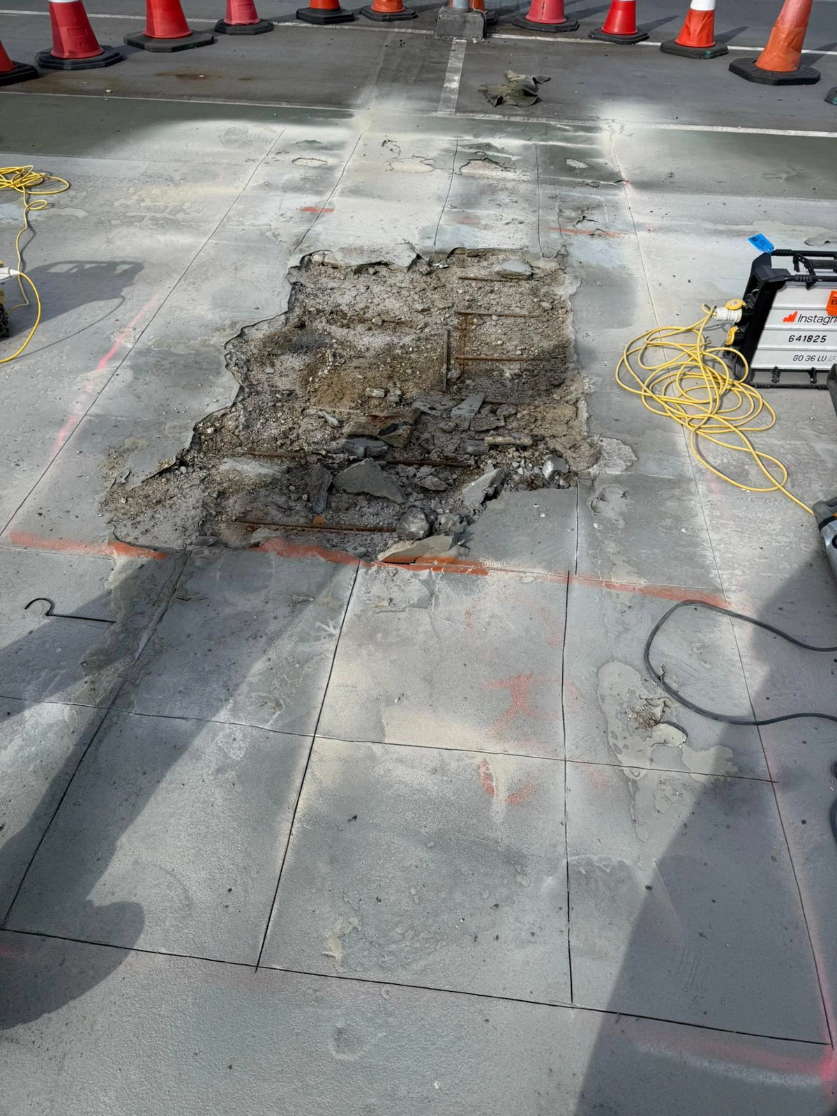 Heathrow Airport: Car Park Structural Life Extension Heathrow airport - rebar breakout prior to repair