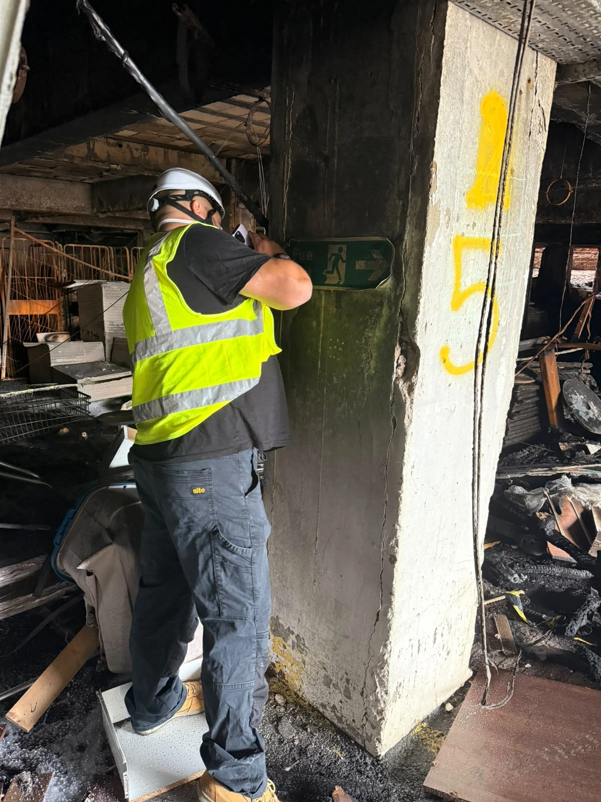 Folkestone Grand Burstin Hotel - Concrete delamination caused by fire