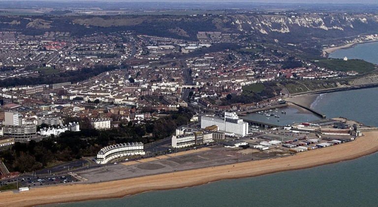 folkestone grand burstin hotel from the air